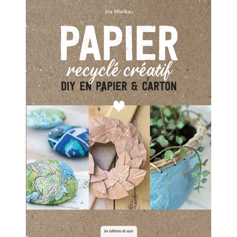 Papier Artisanal Recyclé écologique, Coeurs Décoratifs, Ruban