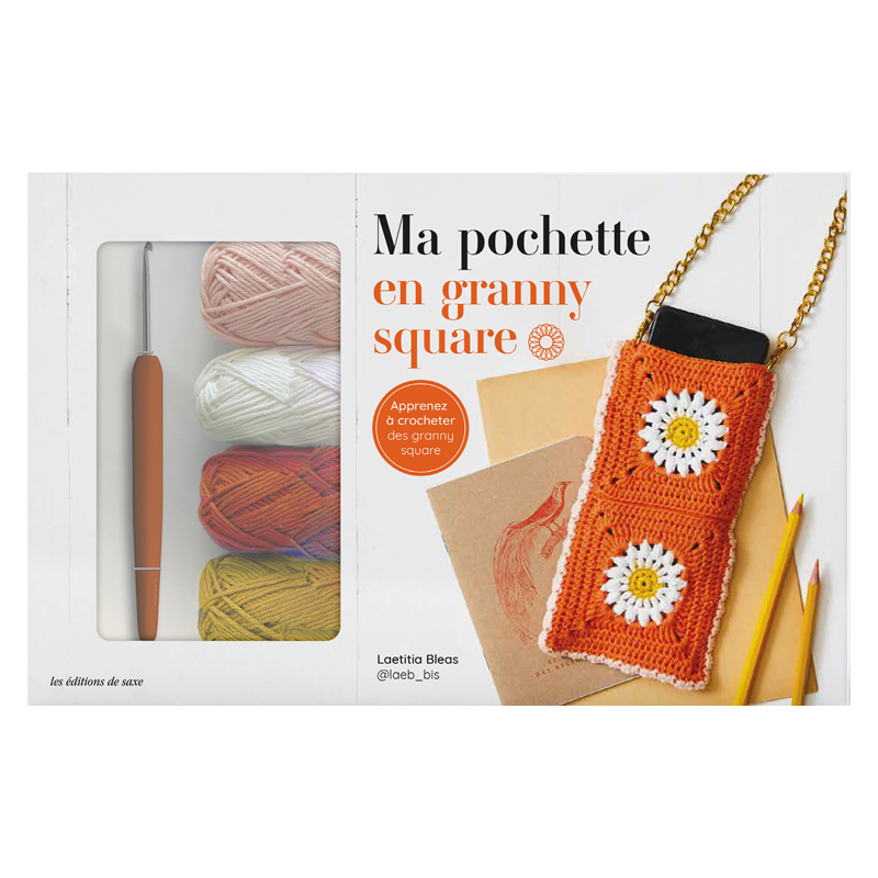 Coffret Ma pochette en granny square Kit Crochet