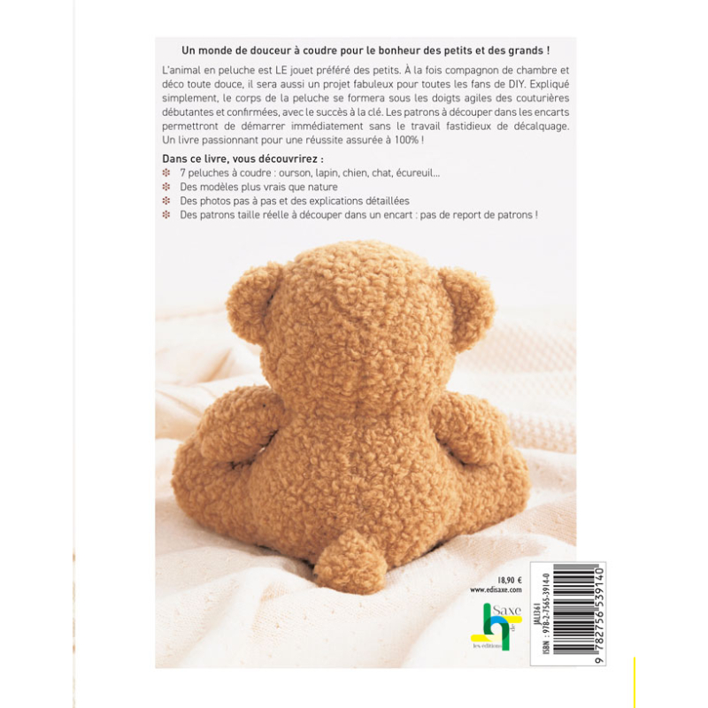 7 peluches à coudre Livre Couture