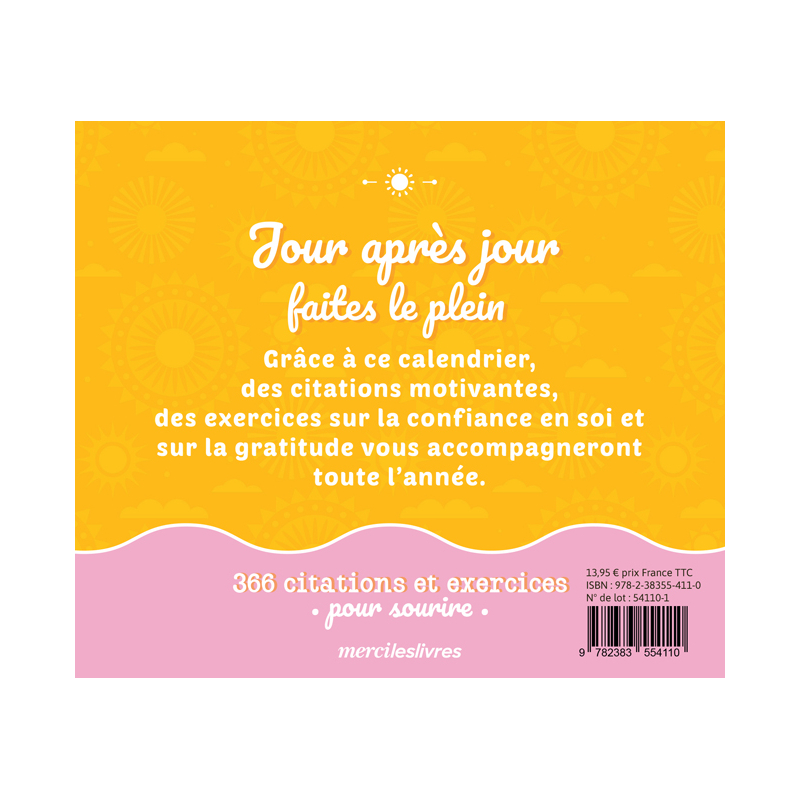 Calendrier Mes pensées positives Livre Selection Bien-être