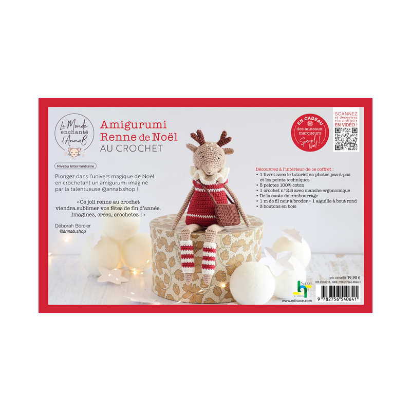 Coffret Amigurumi Renne de Noël au crochet Kit Crochet