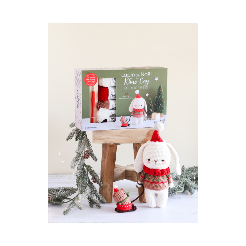 COFFRET Lapin de Noël de Khuc Cay à crocheter Kit Crochet