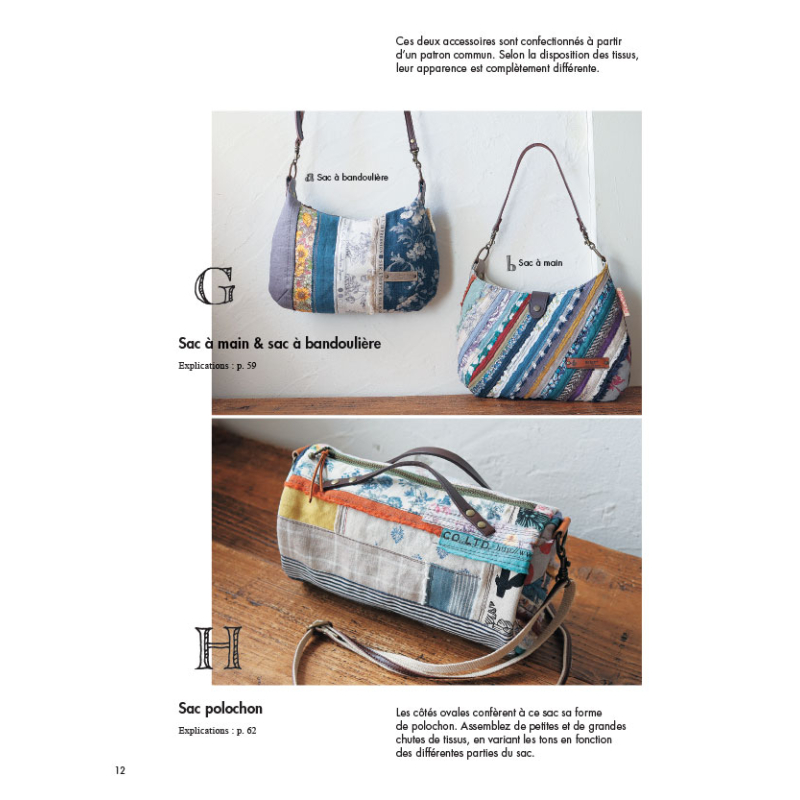 35 sacs & accessoires en lisières et chutes de tissus Livre Patchwork