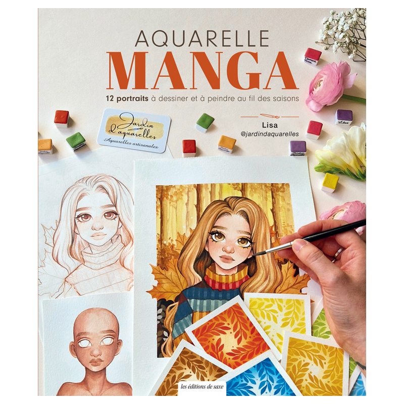 Aquarelle MANGA. 12 portraits à dessiner & à peindre Livre Nouveautés 2024