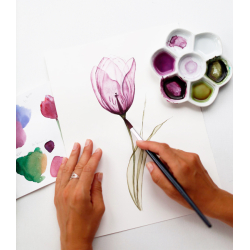 Peindre des fleurs transparentes à l'aquarelle Livre Beaux-arts