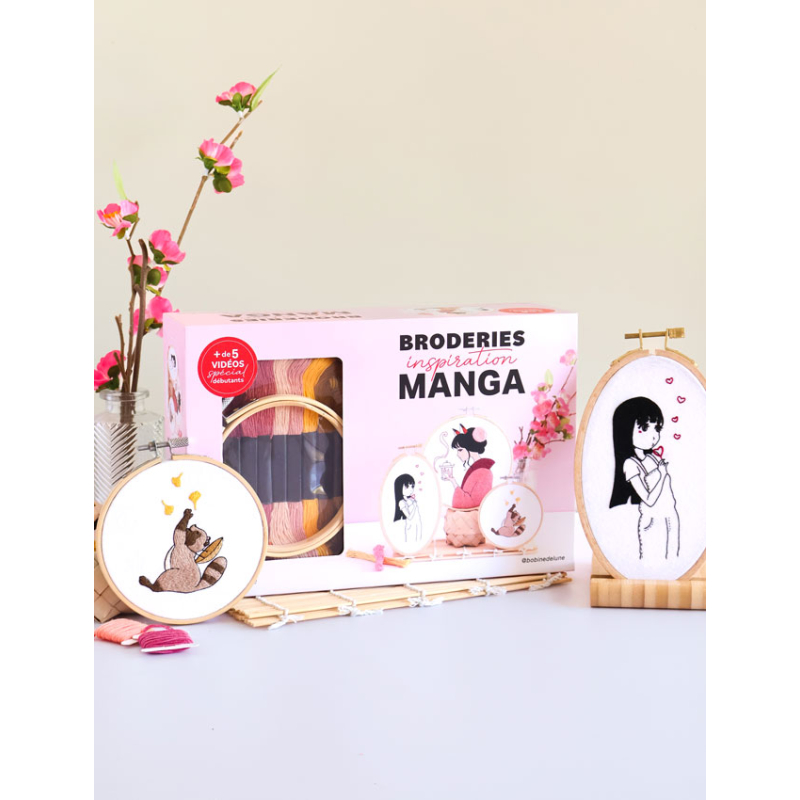 Coffret Broderies Inspiration Manga Kit Broderie