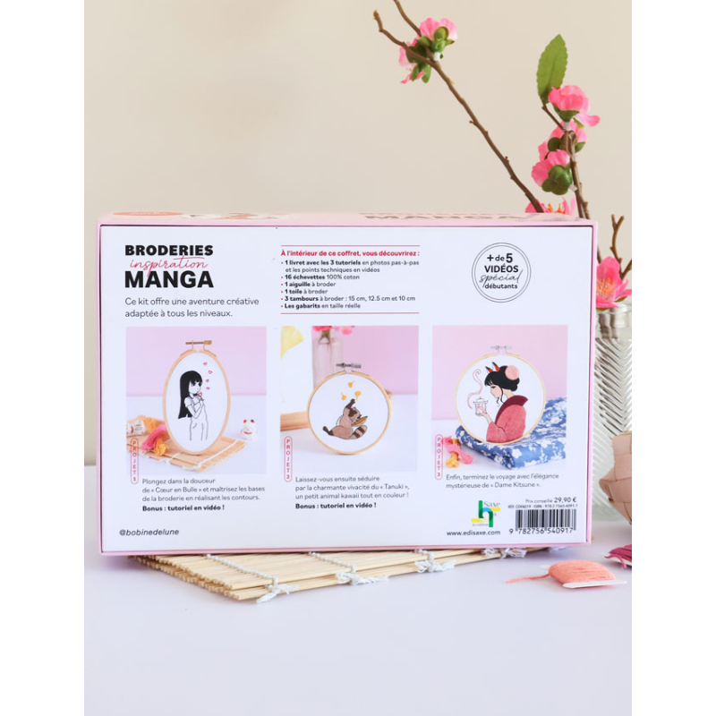 Coffret Broderies Inspiration Manga Kit Broderie